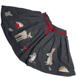 Next 3-4T dark grey skirt with first animal embroidery.  EUC